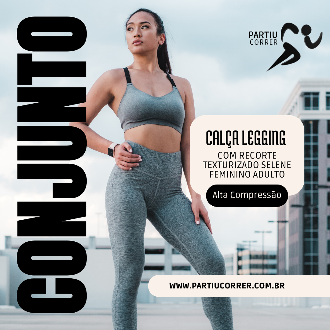 Conjunto Top E Legging Bolso Cintura Alta Compressão Corrida